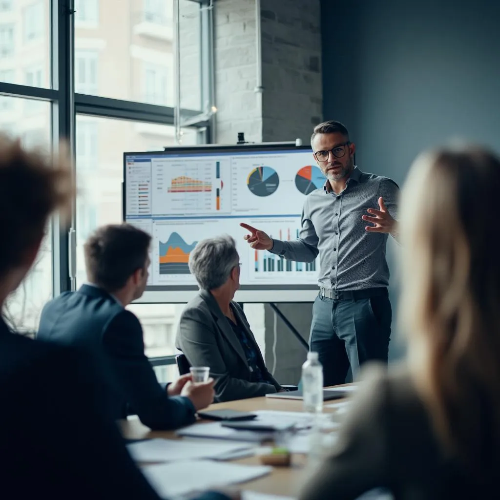 Consultant presenting to a client group